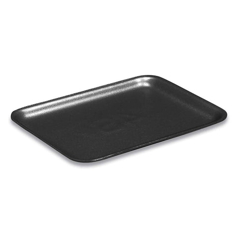 Pactiv Polystyrene Black Number 4S Supermarket Tray, 9.25 x 7.25 x 0.69 inch -- 500 per case