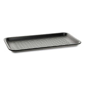 Pactiv Polystyrene Black Number 10S Supermarket Tray, 10.88 x 5.88 x 0.69 inch -- 500 per case