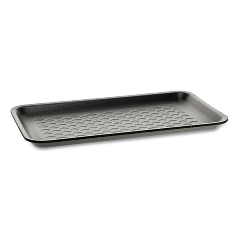 Pactiv Polystyrene Black Number 10S Supermarket Tray, 10.88 x 5.88 x 0.69 inch -- 500 per case