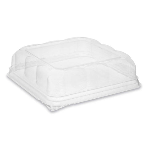 Pactiv Plastic Clear Recycled Square Dome Lid Only, 7.5 x 7.5 x 2.02 inch -- 195 per case