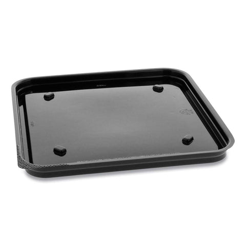 Pactiv Plastic Black Recycled Square Base, 7.5 x 7.5 x 0.56 inch -- 195 per case
