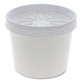 Pactiv White Paper Round Food Container and Lid, 12 Ounce -- 250 per case