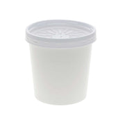 Pactiv White Paper Round Food Container and Lid, 16 Ounce -- 250 per case