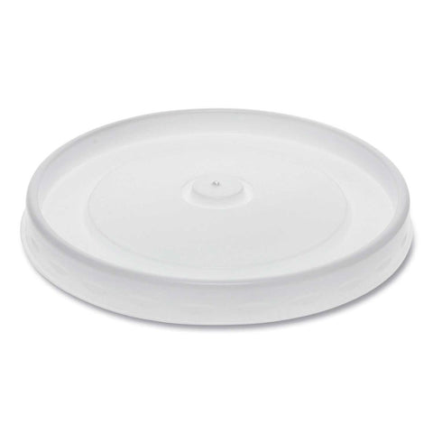Pactiv White Paper Soup Cup Lid Only, 3.13 Diameter x 0.69 Height inch -- 500 per case