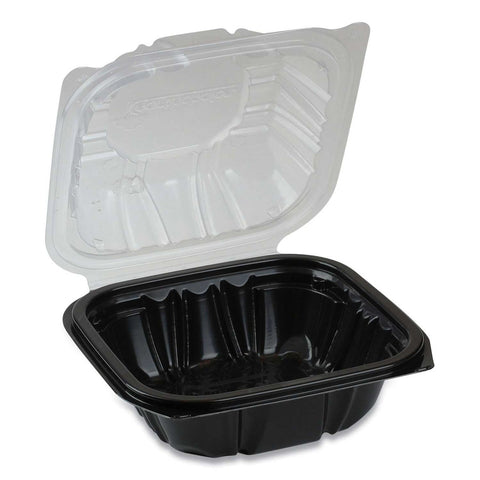 Pactiv EarthChoice Black and Clear 1 Compartment Hinged Lid Takeout Container, 16 Ounce -- 321 per case