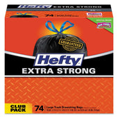 Hefty Black 1.1 Mil Ultra Strong Tall Kitchen and Trash Bag, 30 Gallon - 74 count per box -- 1 box per case