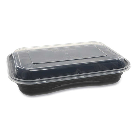 Pactiv EarthChoice Versa2Go Black and Clear Microwaveable Container, 27 Ounce -- 150 per case