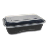 Pactiv EarthChoice Versa2Go Black and Clear Microwaveable Container, 36 Ounce -- 150 per case