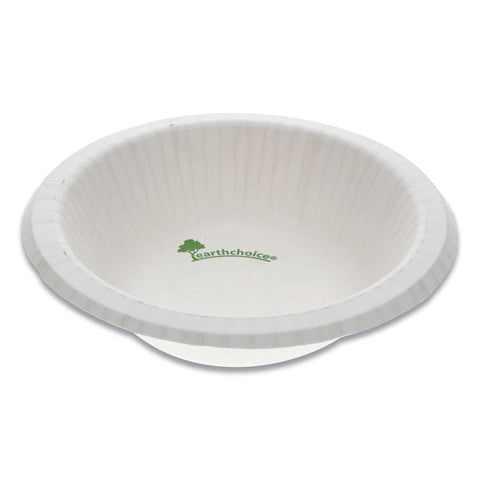 Pactiv EarthChoice White Compostable Pressware Paper Bowl, 12 Ounce -- 750 per case