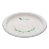 Pactiv EarthChoice White Compostable Pressware Plate, 6 inch Diameter -- 750 per case