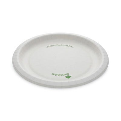 Pactiv EarthChoice White Compostable Pressware Paper Plate, 10 inch Diameter -- 300 per case