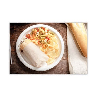 Pactiv EarthChoice White Compostable Pressware Paper Plate, 10 inch Diameter -- 300 per case