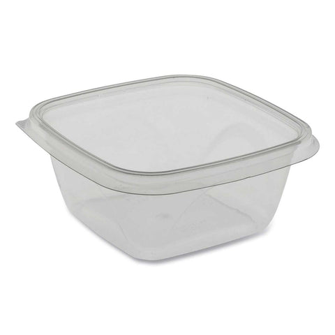 Pactiv EarthChoice PET Clear Recycled Square Base Salad Container, 16 Ounce -- 504 per case