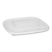 Pactiv EarthChoice Plastic Clear Recycled Square Flat Lid, 7.38 x 7.38 x 0.26 inch -- 300 per case