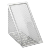 Pactiv Clear Plastic Hinged Lid Sandwich Wedge, 6 1/2 x 3 x 3 1/4 inch - 85 per pack -- 3 packs per case