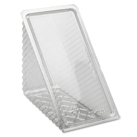 Pactiv Clear Plastic Hinged Lid Sandwich Wedge, 6 1/2 x 3 x 3 1/4 inch - 85 per pack -- 3 packs per case