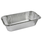 Pactiv Ribbed 1/3 Size Aluminum Bread Loaf Pan, 8.04 x 5.9 x 3 inch -- 200 per case