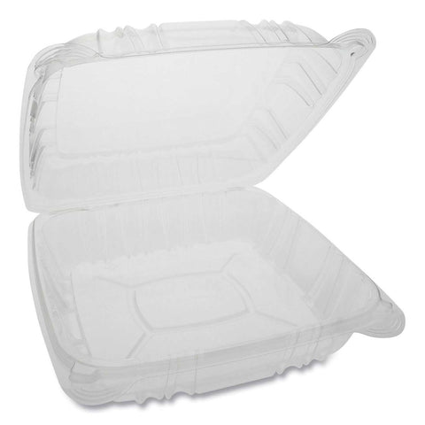 Pactiv Sensation SmartLock Clear Hinged Lid Container, 9.21 x 8.87 x 3.07 inch -- 200 per case