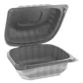 Pactiv EarthChoice SmartLock Black Microwavable Hinged Lid Container, 5.75 x 5.95 x 3.1 inch -- 400 per case
