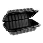 Pactiv EarthChoice SmartLock Black Microwavable Hinged Lid Container, 9 x 6 x 3.25 inch -- 270 per case