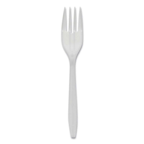 Pactiv Fieldware Polypropylene Mediumweight White Fork -- 1000 per case