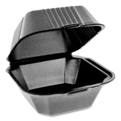 Pactiv SmartLock Black Sandwich Foam Hinged Container, 5.75 x 5.75 x 3.25 inch -- 504 per case