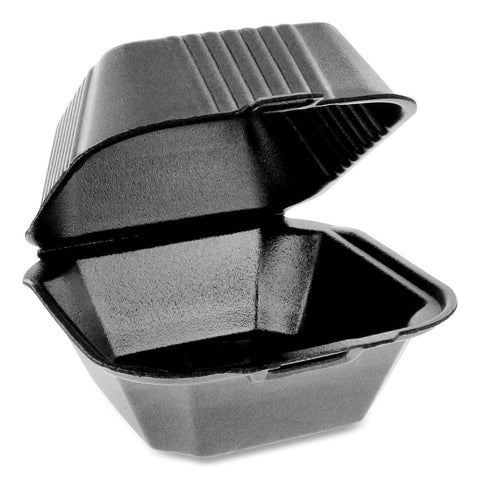 Pactiv SmartLock Black Sandwich Foam Hinged Container, 5.75 x 5.75 x 3.25 inch -- 504 per case