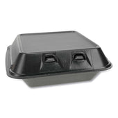 Pactiv SmartLock Black Medium Foam Hinged Container, 8 x 8.5 x 3 inch -- 150 per case