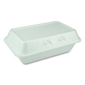 Pactiv SmartLock White Medium Foam Hinged Container, 8.75 x 5.5 x 3 inch -- 220 per case