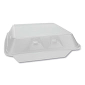 Pactiv SmartLock White Vented 3 Compartment Foam Hinged Lid Container, 9 x 9.25 x 3.25 inch -- 150 per case