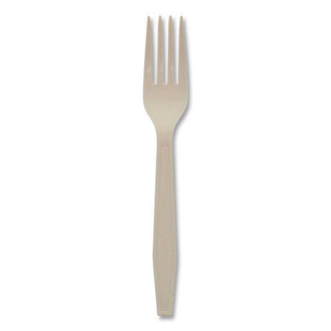 Pactiv EarthChoice PSM Tan Heavyweight Fork, 6.88 inch -- 1000 per case