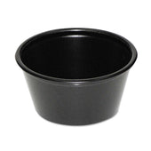 Pactiv Black Plastic Souffle Cup, 2 Ounce - 200 per pack -- 12 packs per case