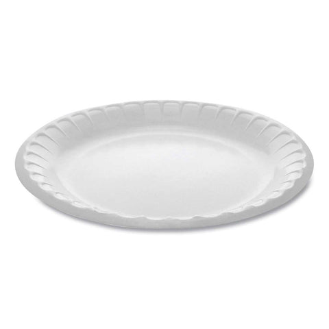 Pactiv White Laminated Foam Plate, 8.88 inch Diameter -- 500 per case