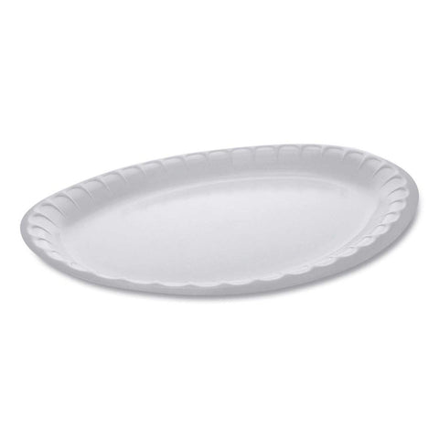Pactiv White Laminated Foam Oval Platter, 11.5 x 8.5 inch -- 500 per case