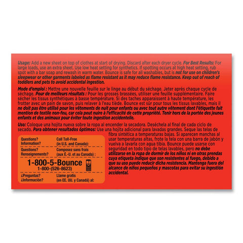 Bounce Outdoor Fresh Fabric Softener Sheet - 2 per box -- 156 boxes per case