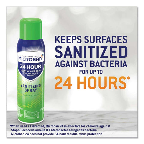 Microban Fresh Scent 24 Hour Disinfectant Sanitizing Spray, 12.5 Ounce Aerosol Spray -- 6 per case