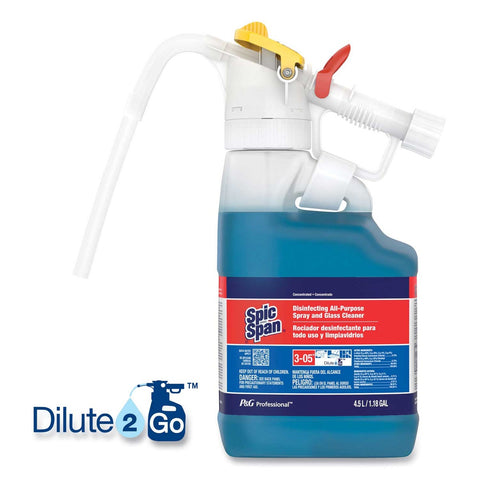 P&G Professional Dilute 2 Go Fresh Scent Spic and Span Disinfecting All-Purpose Spray and Glass Cleaner, 4.5 Liter Jug
