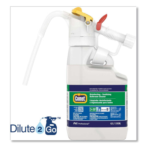 P&G Professional Dilute 2 Go Citrus Scent Comet Disinfecting Sanitizing Bathroom Cleaner, 4.5 Liter Jug