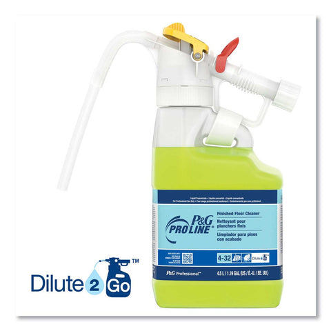 P&G Professional Pro Line Dilute 2 Go Fresh Scent Finished Floor Cleaner, 4.5 Liter Jug
