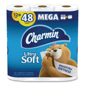 Charmin White 2-Ply Septic Safe Ultra Soft Bathroom Tissue, 4 x 3.92 inch - 264 sheets per roll -- 48 rolls per case