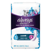 Always Discreet Heavy Long Sensitive Bladder Protection Pad - 39 per pack -- 3 packs per case