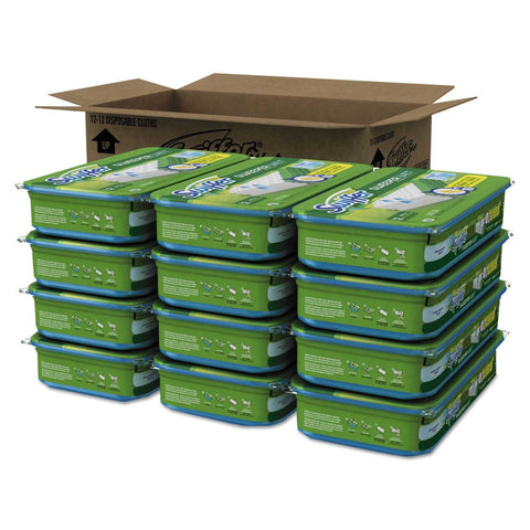 Swiffer White Wet Refill Cloth, 10 x 8 inch - 12 per tub -- 12 tubs per case