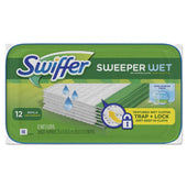 Swiffer White Wet Refill Cloth, 10 x 8 inch - 12 per tub -- 12 tubs per case