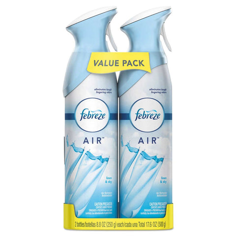 Febreze Air Linen and Sky Air Fresheners, 8.8 Ounce Aerosol - 2 per pack -- 6 packs per case