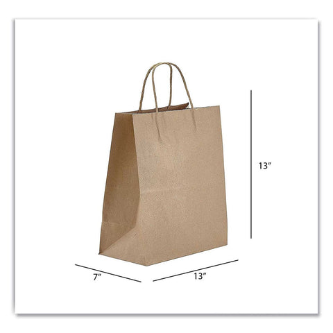 Prime Time Packaging Natural Jr. Mart Kraft Paper Bag, 13 x 7 x 13 inch -- 250 per case