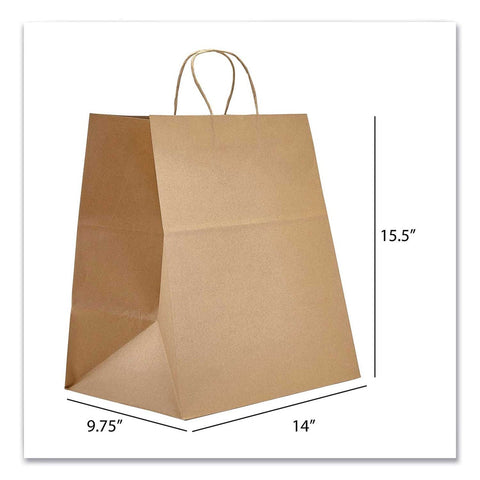 Prime Time Packaging Natural Super Royal Kraft Paper Bag, 14 x 9.75 x 15.5 inch -- 200 per case