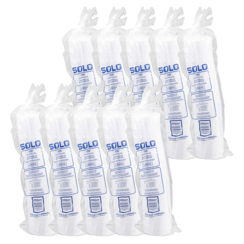 Solo White Liftback and Lock Tab Lid Only - Polystyrene, 10 to 24 Ounce -- 1000 per case.