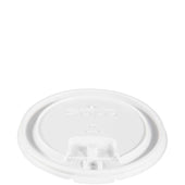 Solo White Liftback and Lock Tab Lid Only - Polystyrene, 10 to 24 Ounce -- 1000 per case.