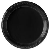 Dart Polystyrene Black Medium Weight Party Plate, 10 1/4 inch -- 500 per case