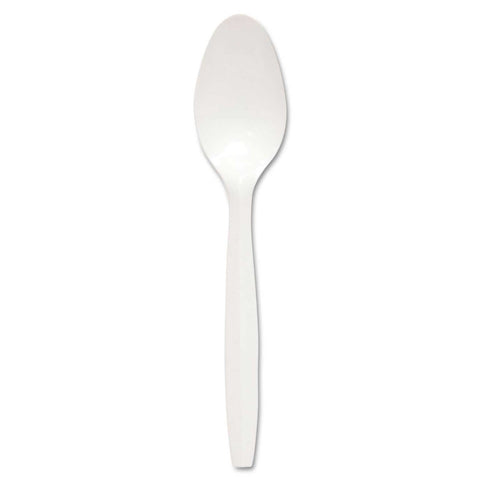 Dart Style Setter Polypropylene White Medium Weight Full Size Teaspoon, 5.9 inch Length -- 1000 per case